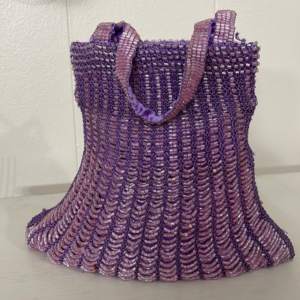 Vintage Lavender Beaded clutch